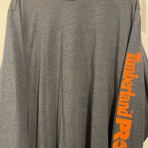 Timberland PRO Gray and Orange Men's Long Sleeve Shirt